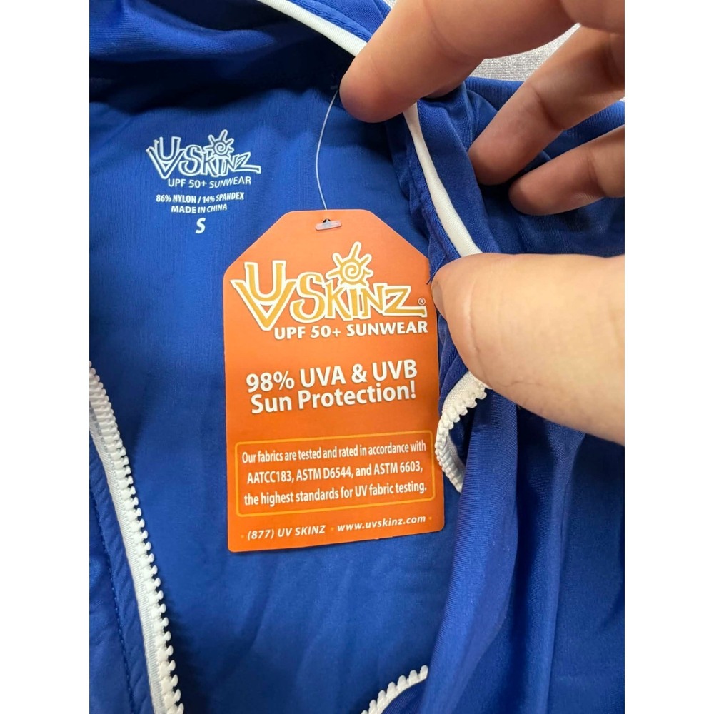 NWT UV Skinwear Zip up Women Jacket Swimming Beach Blue Size Small - Picture 7 of 8